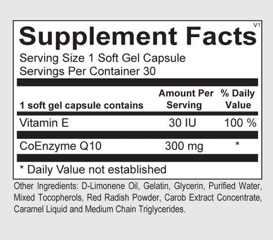 kairos CoQ 10 300 30 capsules supplement facts