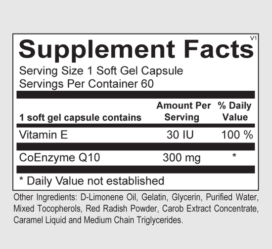 kairos CoQ 10 300 60 capsules supplement facts
