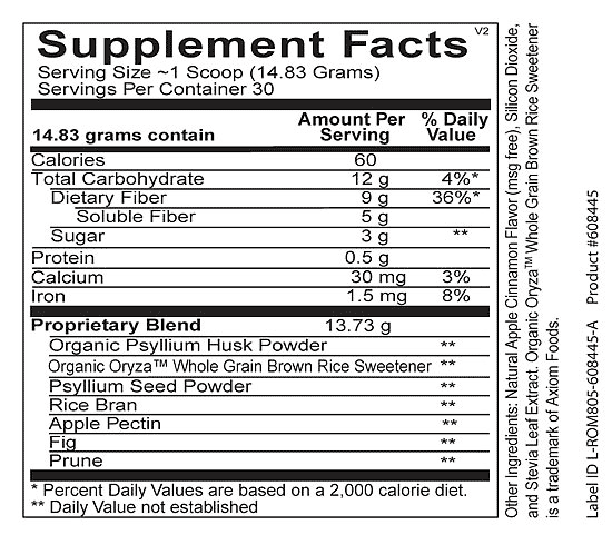 kairos Fiber Clean apple cinnamon supplement facts