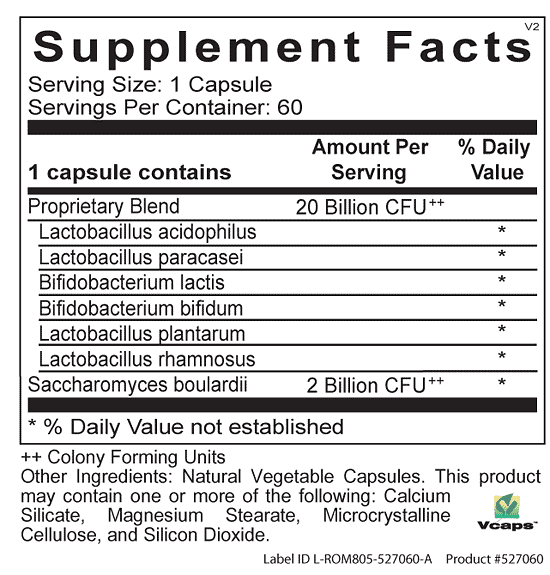 kairos performance k-biotic supplement facts 60 capsules