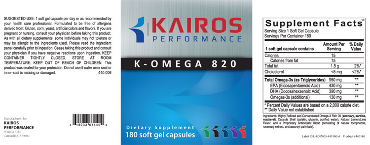 kairos performance k-omega 820 180 capsules label
