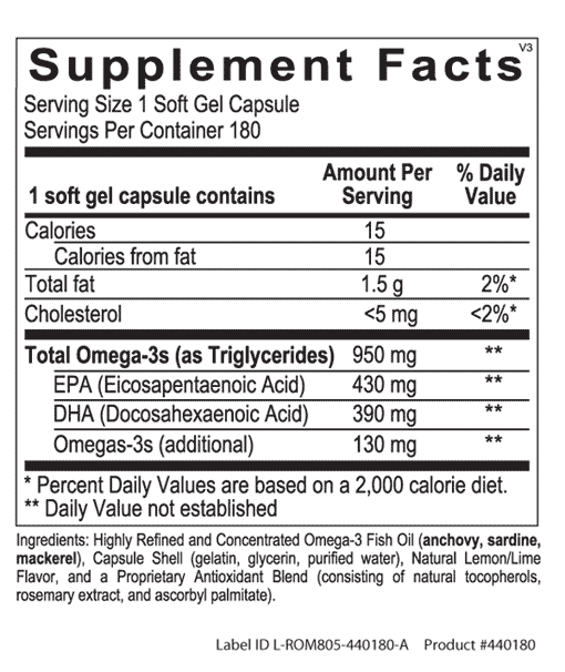 kairos performance k-omega 820 180 capsules supplement facts