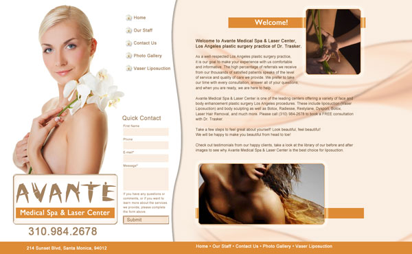 medical spa web design los angeles