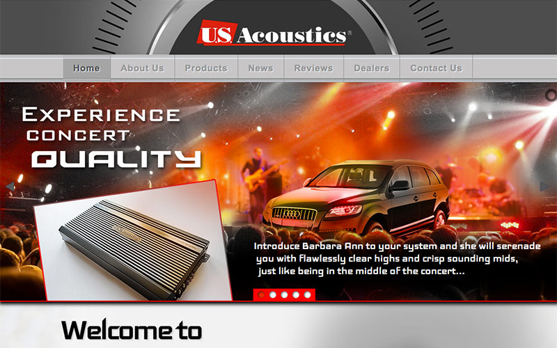 web design for us acoustics, camarillo, ventura