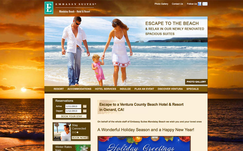 web design for embassy suites oxnard